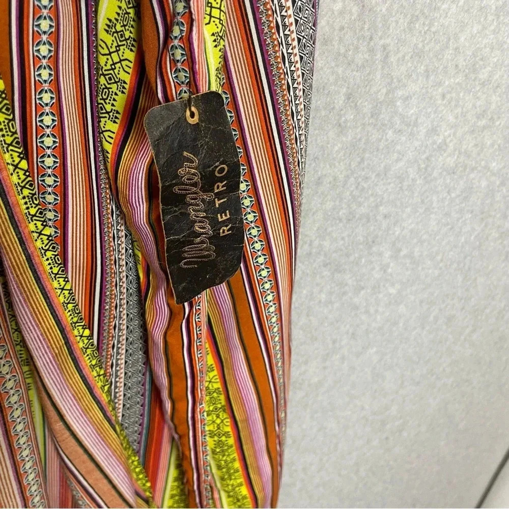 Wrangler Retro Tassle Multi Color Open Front Bohemian Rainbow Cardigan Topper - Picture 4 of 5